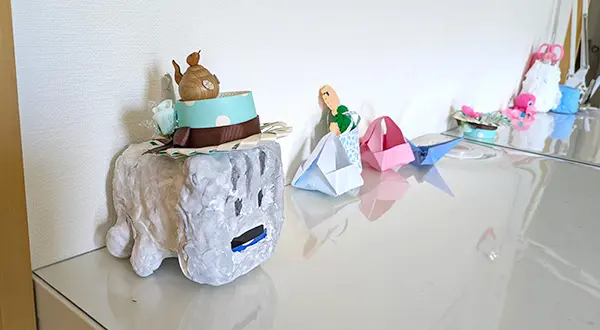 ひぃばぁの作品を飾る