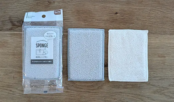 マイクロファイバースポンジ(4個入り)セリア